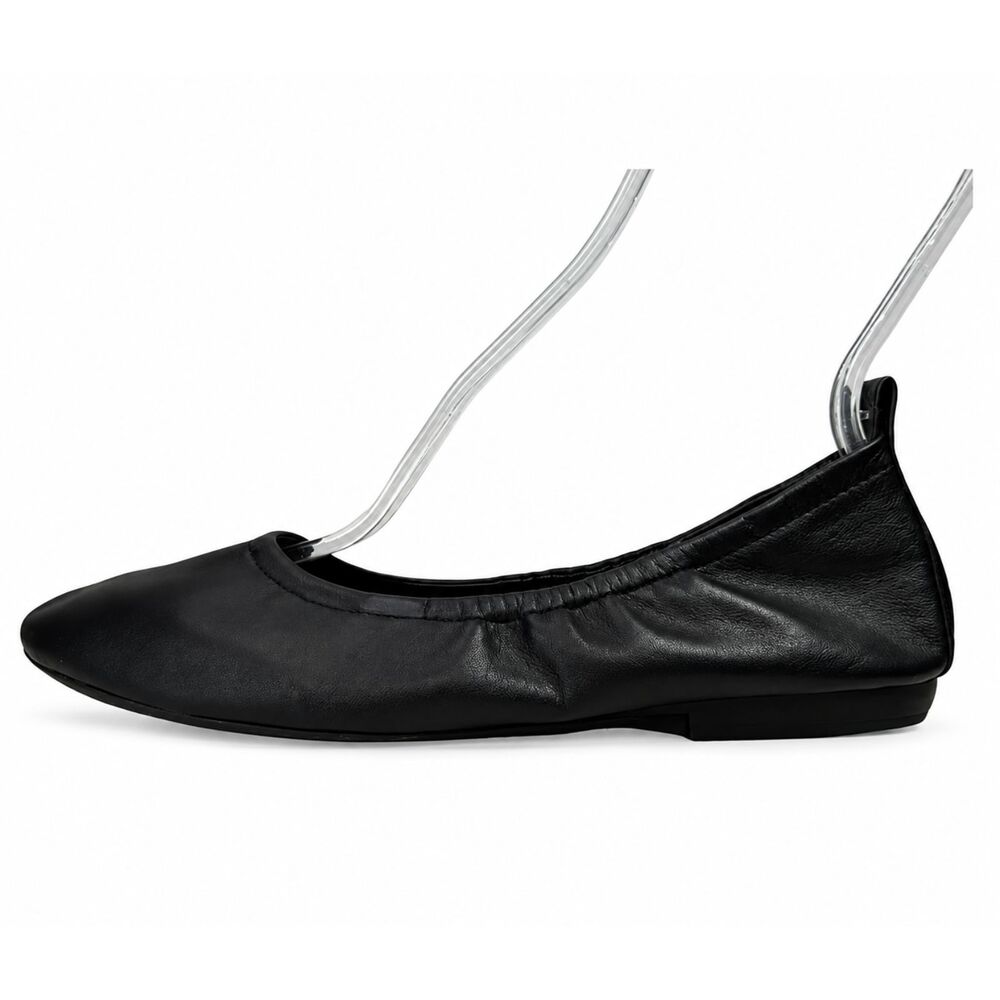 Vince Camuto Etheda Black Leather Ballet Flats Womens Size 9.5 Coquette Feminine